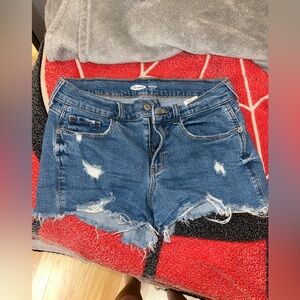 Old Navy Women's Frayed Blue Jean Shortie Shorts
